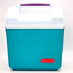 Vintage RUBBERMAID SIDEKICK Teal Green Lunch Box Cooler Ice Chest 6 Pack Size